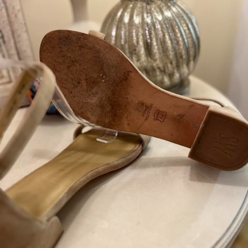 Stuart Weitzman Suede Ankle Strap Sandals - Size 8.5M - Picture 5 of 6